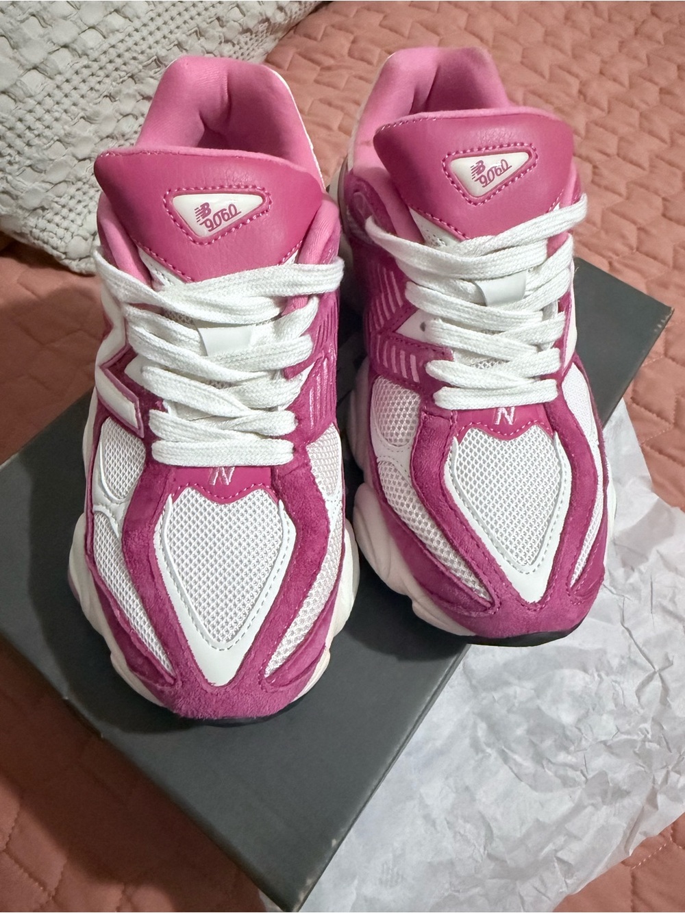 New Balance Hot Pink and White Women's Athletic Sneakers